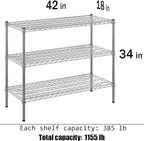 Regal Altair 18" Deep x 42" Wide x 34" Height Wire Shelving Kit | 3-Tier | NSF - Image 3