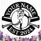 Personalized Baseball Metal Sign, Custom Player Name Sign, Boys Room Decor by HengMeiZiK
