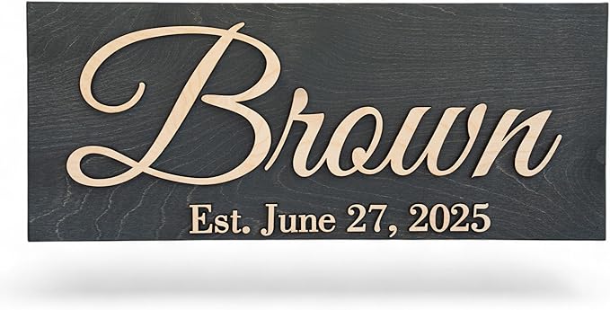 Custom Family Name Sign | Personalized Wooden Wedding Gift | Rustic Last Name by WoodHarmonyUS