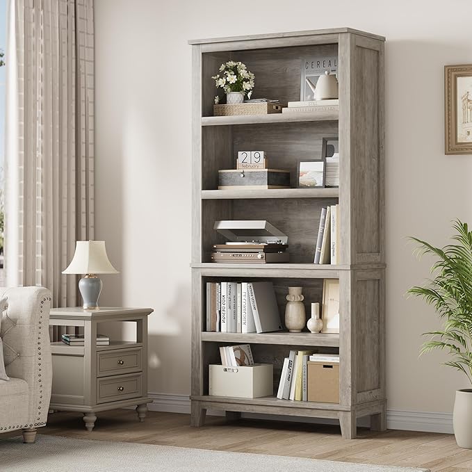 IDEALHOUSE 71" Farmhouse Bookshelf w/Adjustable Shelves & 31.5 in Whidth - Image 3