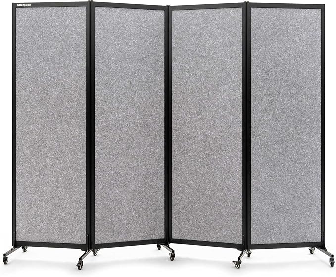 Upgrade Version Room Partition and Divider, Freestanding Rolling Dividers by StrongBird
