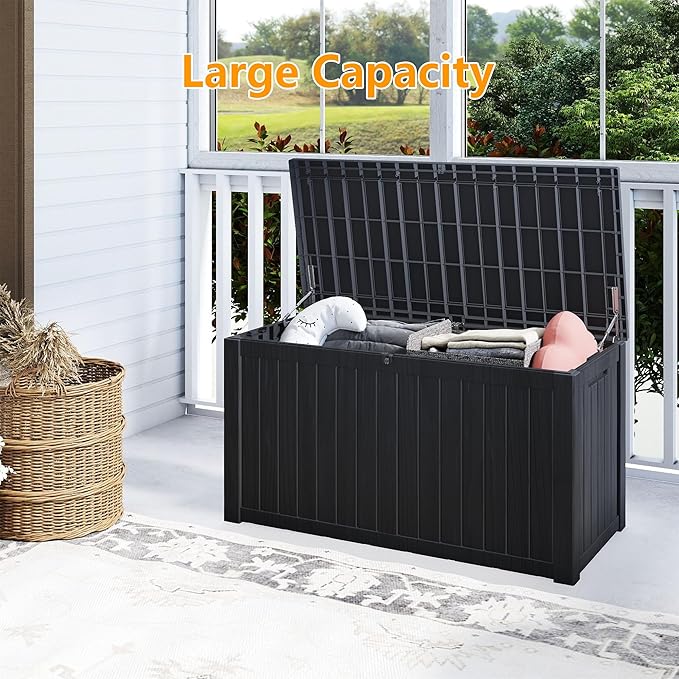 Yardgrace 180 Gallon Outdoor Storage Box Waterproof, Resin Deck Boxes - Image 4