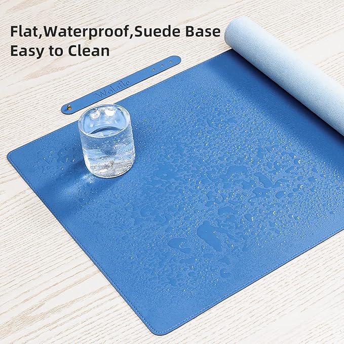 Wolaile Faux Leather Desk Pad Blotter, Water and Slip Resistant Writing Desk - Image 5