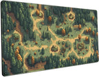 Cute Desk Pad Brown Green Forest Pixel Desk Mat Plant Mouse Pad XXL Large by LuckyCow