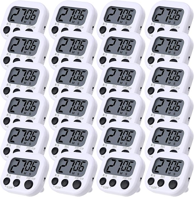 Leumoi 24 Pcs Digital Kitchen Timers Magnetic Back Timers Bulk Large Screen by Leumoi