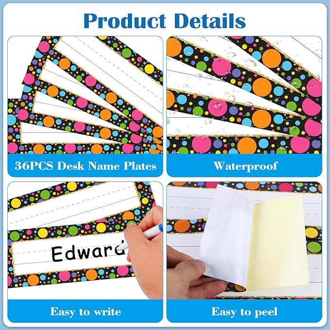 PETCEE Name Tags for Classroom Desks - Image 5