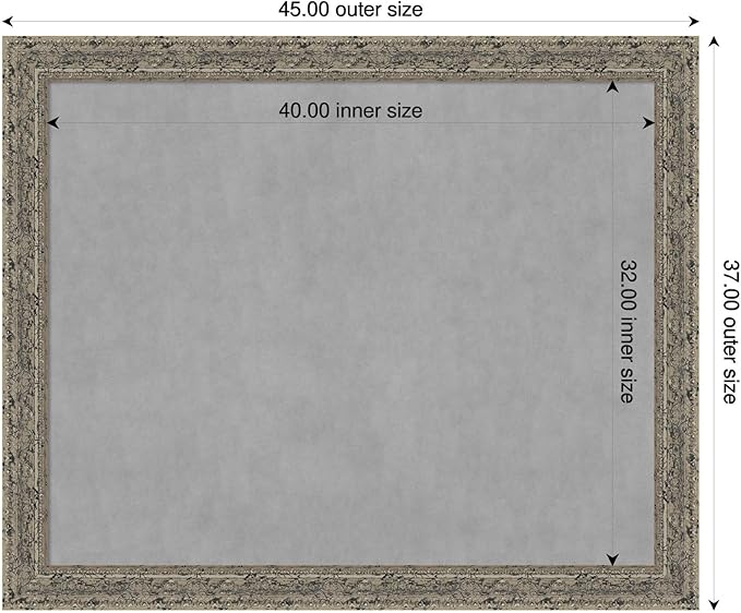 Amanti Art Silver Framed Magnetic Board 37x45 X-Large Vision Board - Image 2