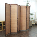 Furnnylane 5 Panel Bamboo Room Divider and Folding Panel Screen, Bamboo Panel