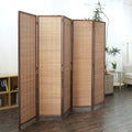 Furnnylane 5 Panel Bamboo Room Divider and Folding Panel Screen, Bamboo Panel by Furnnylane