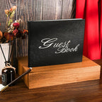Black Leather Wedding Guest Book, Polaroid Guest Book - Image 4