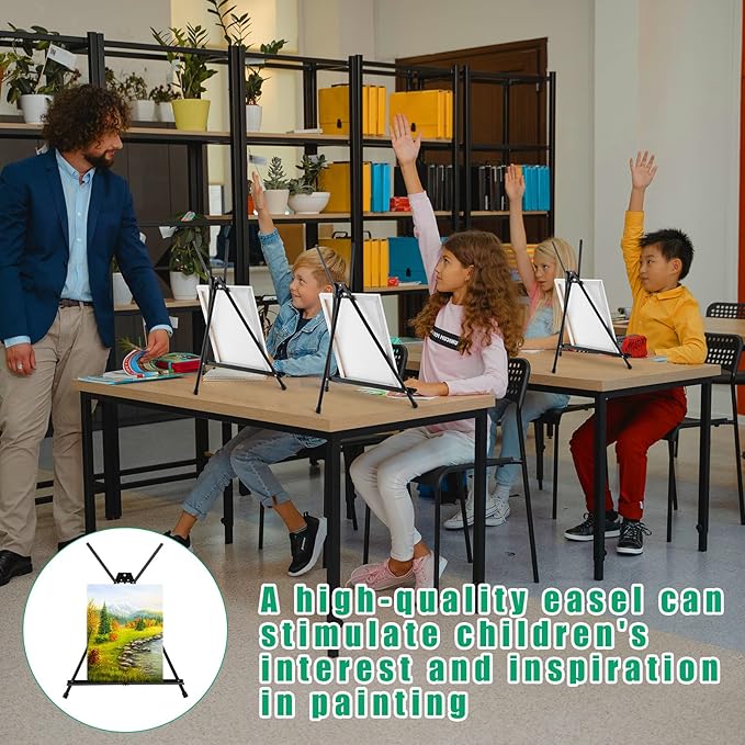 Xinnun 12 Pcs Aluminum 15'' to 21'' High Tabletop Easel Display Adjustable - Image 6