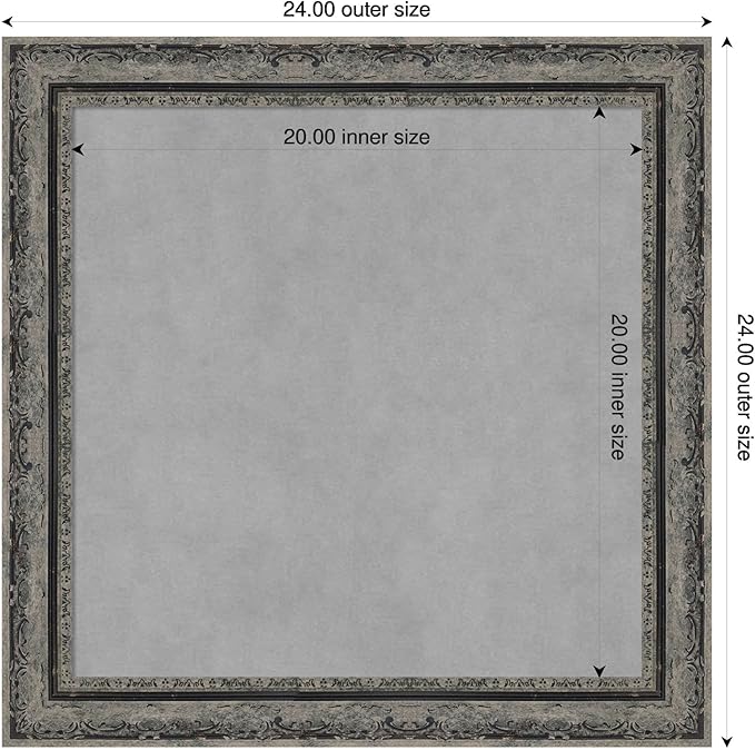 Amanti Art Black Framed Magnetic Board 24x24 Medium Vision Board - Image 2
