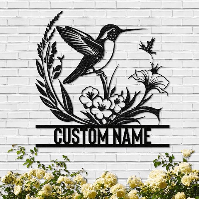 Personalized Metal Signs | Bird Metal Wall Art | Metal Name Sign Birds Welcome by Dyoart