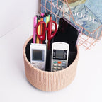 Hennaja Round Leather Art Supply Organizer, Remote Control Holder, 360 Degree - Image 6