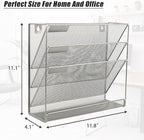 EASEPRES Desk File Organizer Mesh 4-Tier, Hanging Wall Mount Document - Image 2