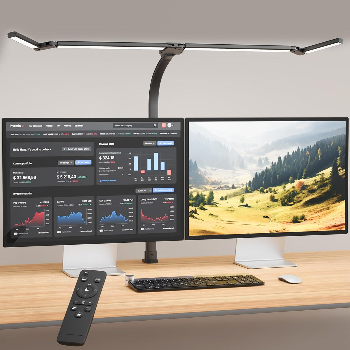 led desk lamp with clamp, eye-carying desk light, main product view