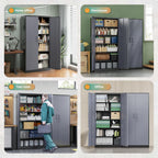 letaya metal storage cabinets with lock door and, front angle view