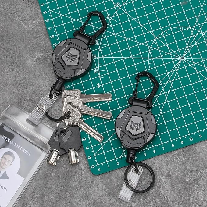 MNGARISTA Retractable Keychain, Heavy Duty Carabiner Badge Holder, Tactical ID - Image 2