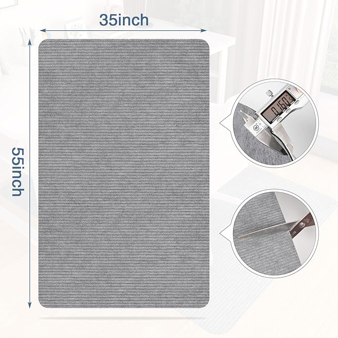 2 Pack Office Chair Mat for Hardwood Floor, Desk Chair Mat, Large Rubber - Image 3