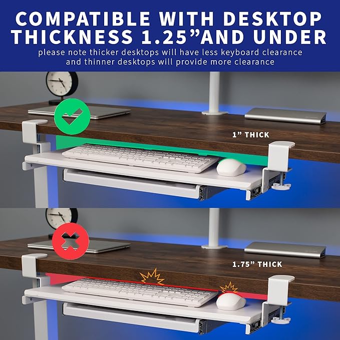 VIVO Large Keyboard Tray Under Desk Pull Out Platform - Image 3