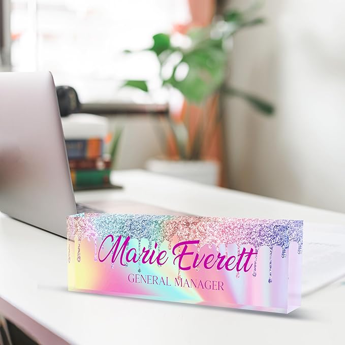 Personalized Name Plate for Desk, Custom Desk Name Plate, Acrylic Name Plate - Image 4