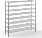 Regal Altair 18" Deep x 72" Wide x 74" Height Wire Shelving Kit | 8-Tier | NSF