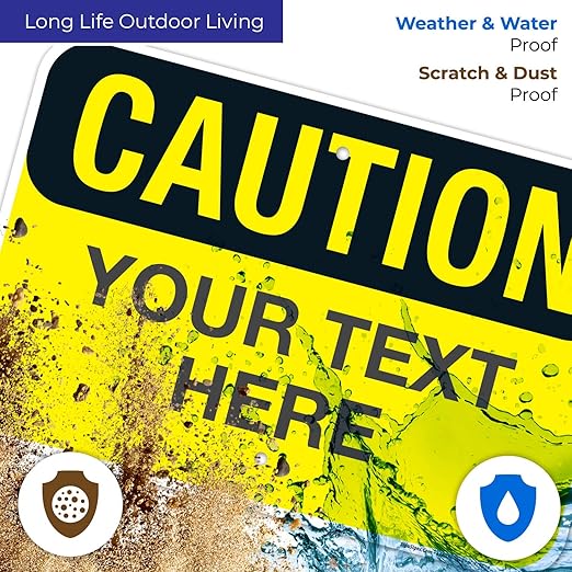 Custom Caution Sign, OSHA Sign, 12x18 Inches, Rust Free .063 Aluminum, Fade - Image 5