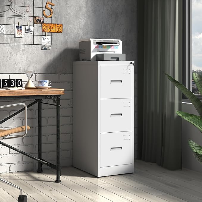 OPTYMIRA 3 Drawer Metal File Cabinet - Image 2