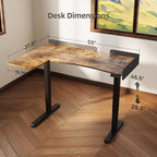 Claiks L Shaped Standing Desk, 55 Inch Electric Height Adjustable Desk Left - Image 3