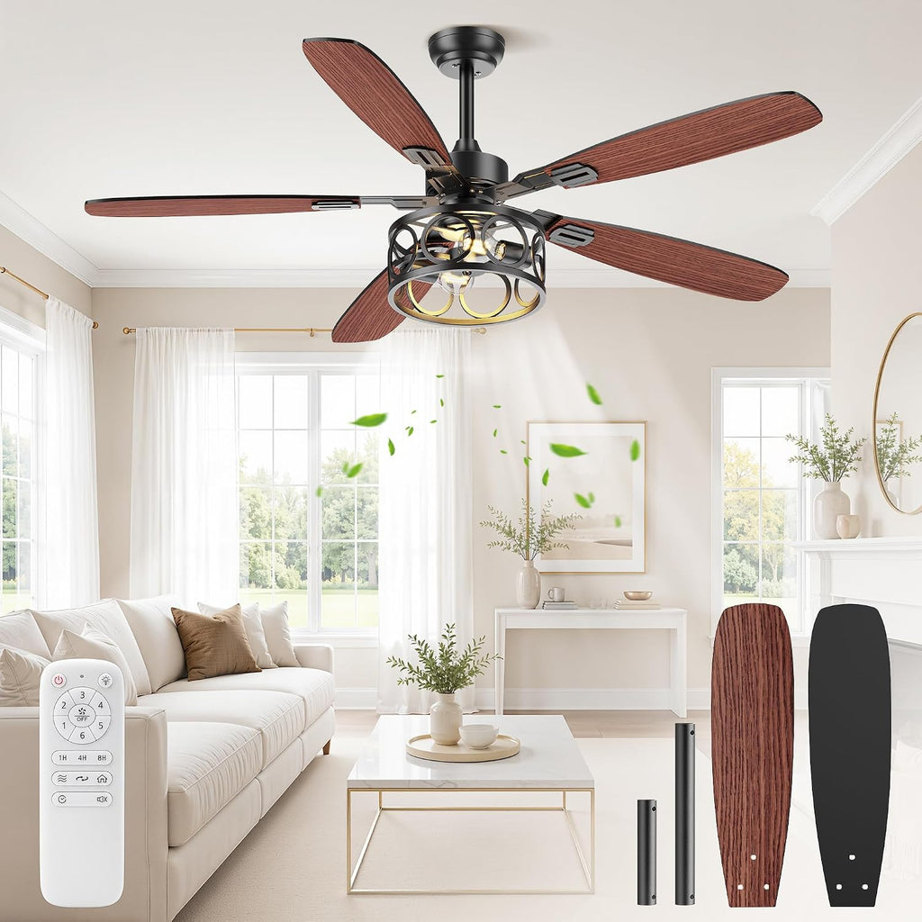 blnan 52 inch ceiling fan with lights and, main product view