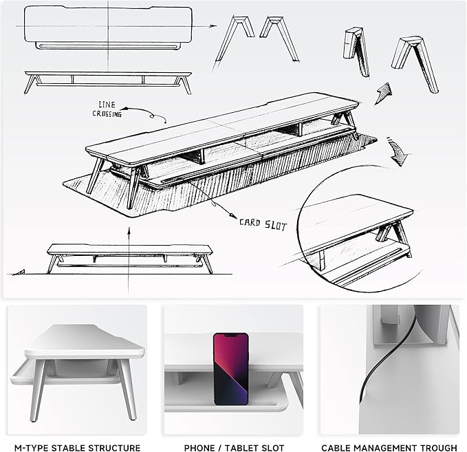 Fenge Dual Monitor Stand, Monitor Stands Riser - Image 5