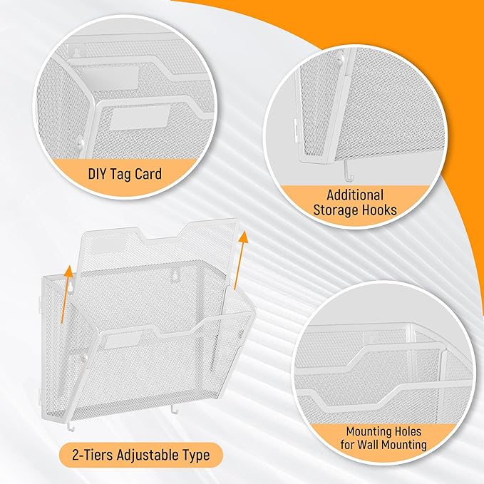 Docnest 2 Tier Mesh Wall File Holders - Image 4