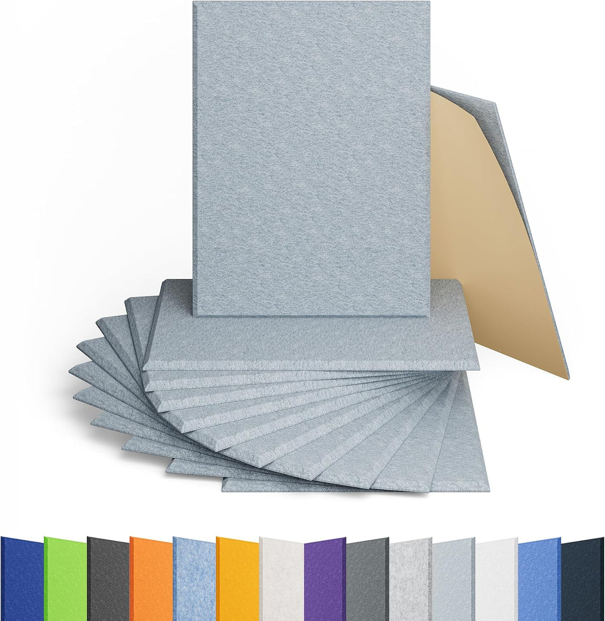 Amantech 12 Pack Acoustic Panels Self Adhesive Sound Proof Foam, High Density