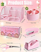 LXEVIHK 21Pcs Pink Desk Organizers and Accessories - Image 6