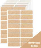Removable Kraft Label Stickers- Writable Gift Tag Stickers Labels, by STARLIBOO