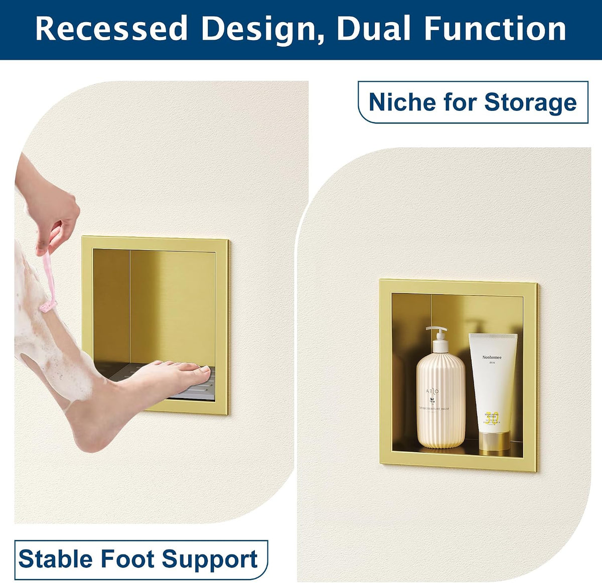 Neodrain Golden Shower Foot Rest for Shaving Legs, 6.7" x 6"