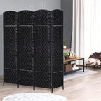 HOMCOM Room Divider, 4 Panel Folding Privacy Screen, 6FT Tall Portable Wicker - Image 2