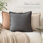 Foindtower Set of 2 Decorative Linen Fringe Throw Pillow Covers Boho Farmhouse - Image 6