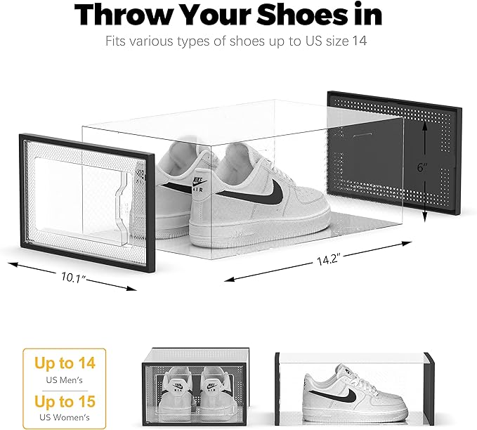 SEE SRPING XX-Large Shoe Storage Box Fit Size 14, Shoe Rack Sneaker Containers - Image 4