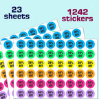 Percent Off Sticker 10 to 60 Discount Stickers,7/8 Inch Round Sale Stickers | 6 Colored Circle Price Marker Tag Adhesive Labels Signs Promotion Price Markers Sales for Retail Stores Supermarkets Shops