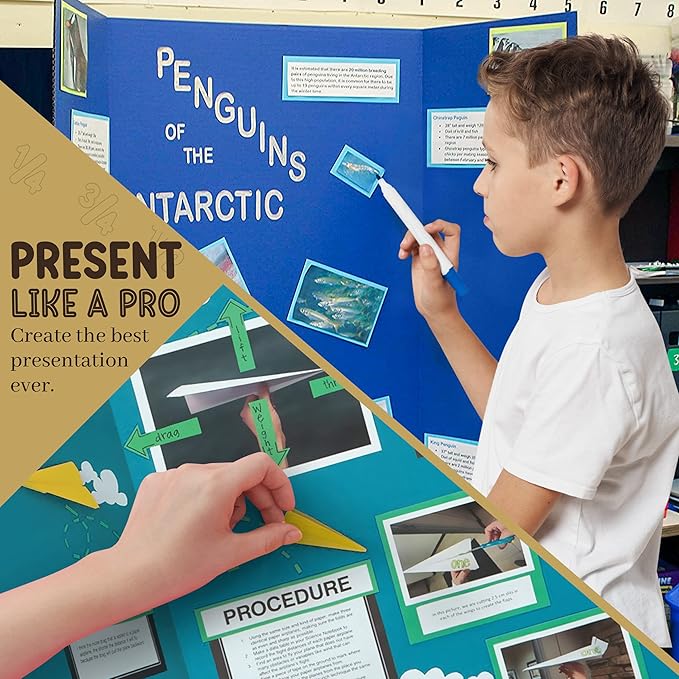 White Tri-Fold Presentation Board 28" X 40" Corrugated Tabletop Display - Image 8