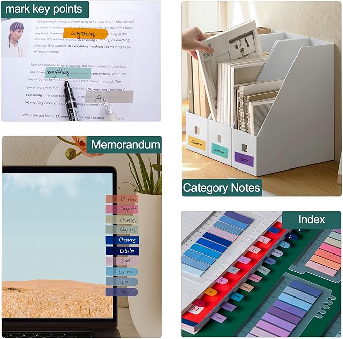 Golcellia Sticky Tabs Book Index Tabs, Page Tabs, Page Markers 1200 Pieces - Image 7