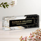 Personalized Name Plate for Desk, Custom Acrylic Desk Name Sign, Office by Unknown