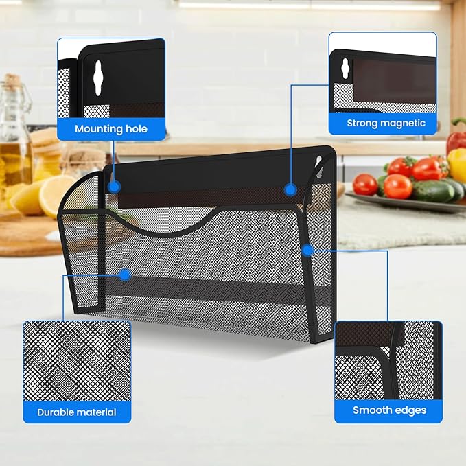 KZWKRG Magnetic File Holder 3PCS Wall File Folder Organizer, No Drilling - Image 4