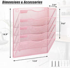 EASEPRES 5 Pocket Mesh Hanging Wall File Organizer, Wall Mounted Mail Paper - Image 2
