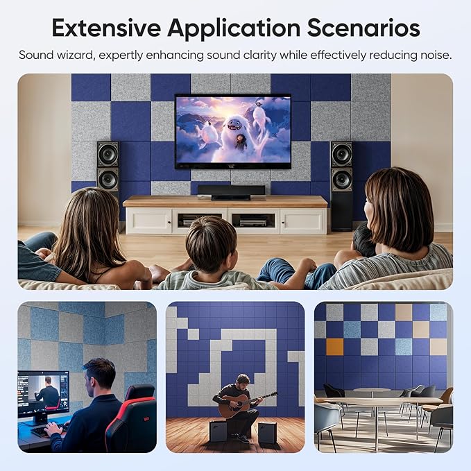 UNECHO 12 Pack 12" X 12" X 0.4" Acoustic Panels - Image 6