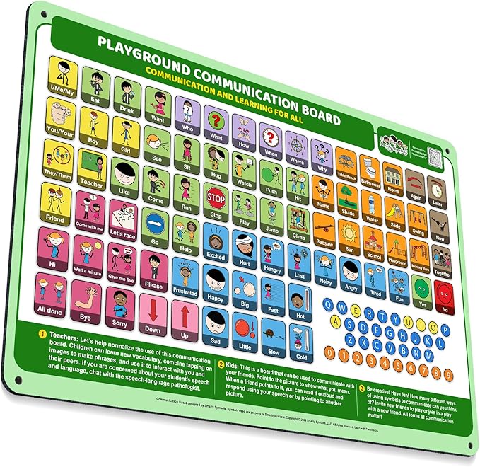 Weather-Proof Aluminum School Playground Communication Board by SmartySymbolsCommunication