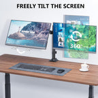 wali articulating dual monitor stand for 13-32 inch, close-up detail