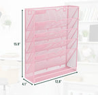 EASEPRES 6 Tier Mesh Hanging Wall File Organizer, Desk Vertical Mail Paper - Image 2