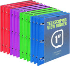 WOT I 1 Inch Telescoping 3 Ring Binder 12 Pack, Expandable Flexible Binder by WOTI